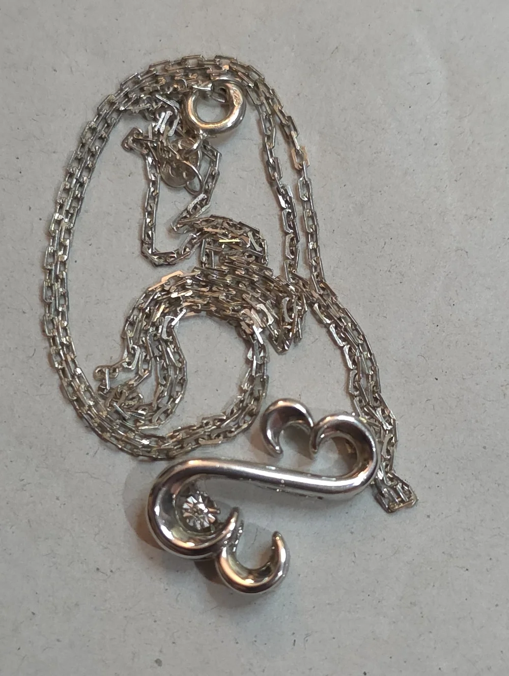 ZALES JANE SEYMOUR GENUINE DIA 925 STERLING SILVER PENDANT WITH 925 20 IN CHAIN